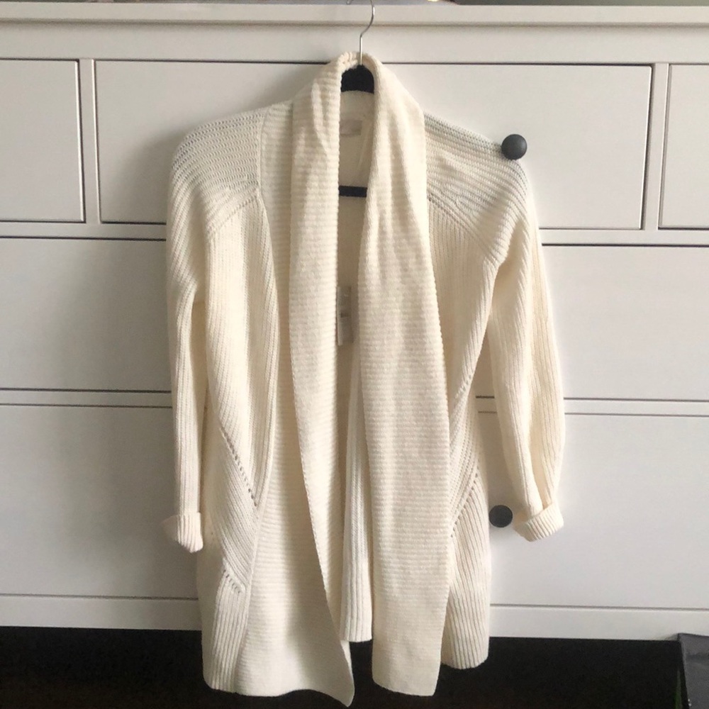Beautiful LOFT Winter White Cardigan NWT